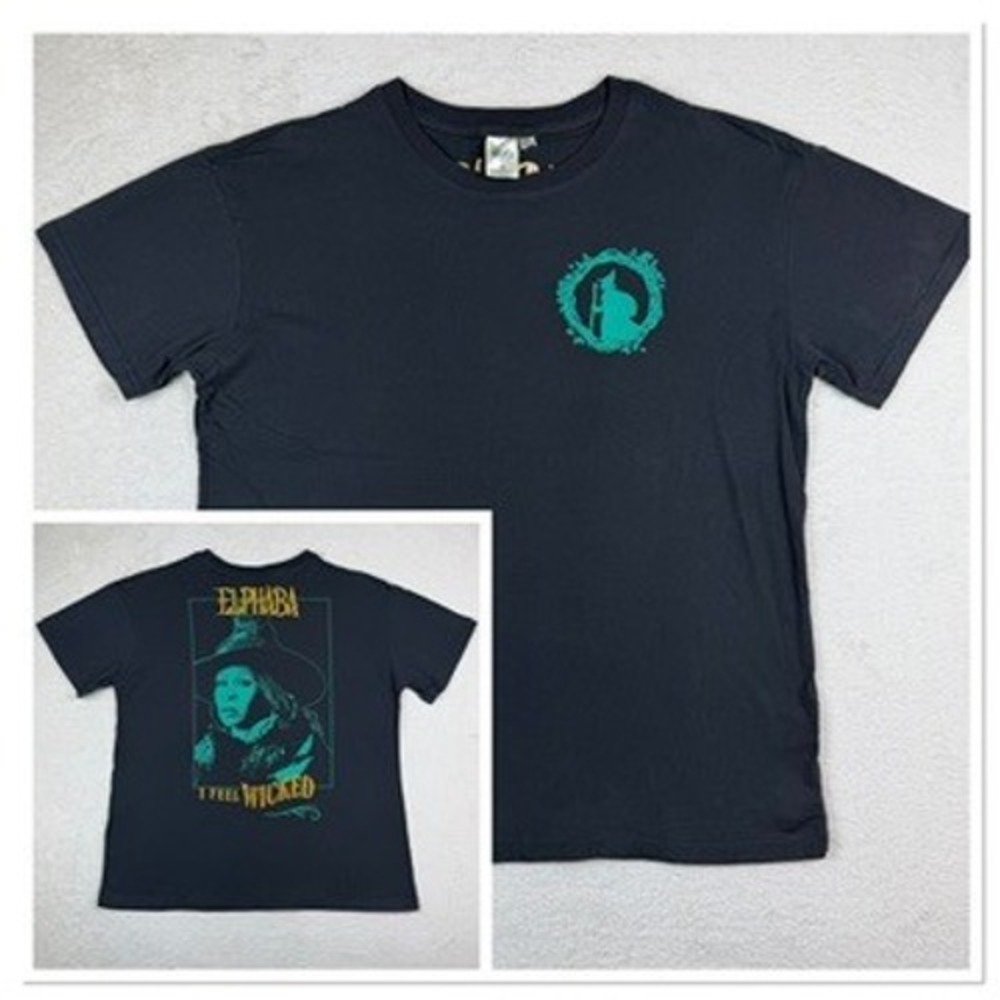 Wicked Musical Elphaba I Feel Wicked Graphic T-Shirt Embroidered‎ Writing Medium